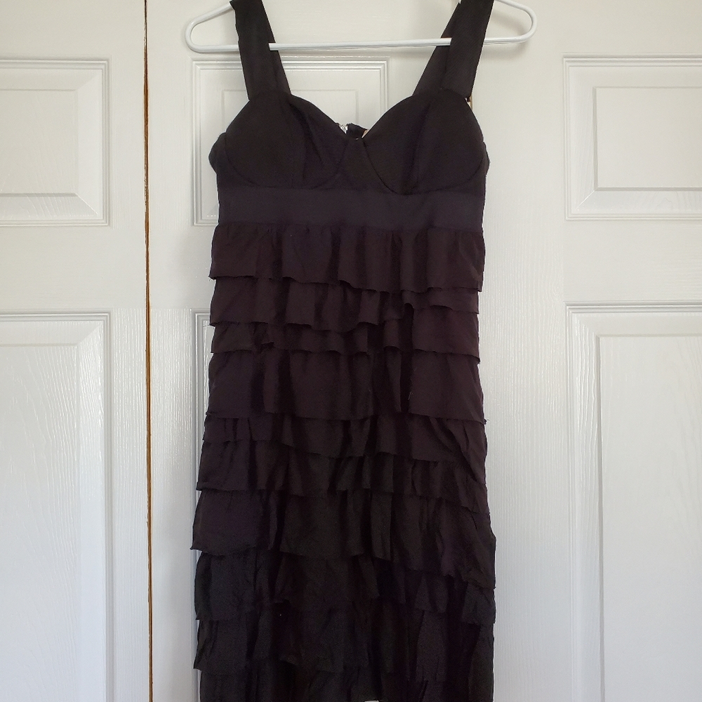Anthropologie Bailey 44 Ruffle mini dress black